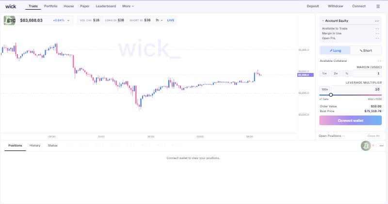 wick trade interface preview